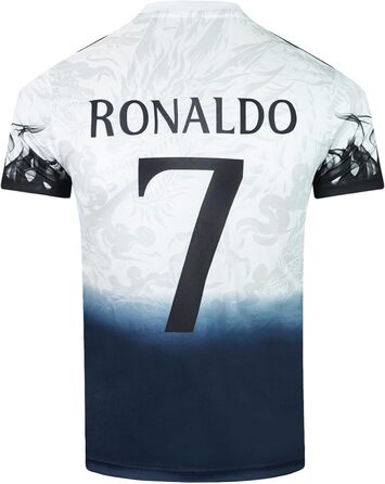 Дитячий футбол, футболка, шорти, шкарпетки, комплект, лімітований спеціальний випуск Роналду 7 Dragon, розміри білі 26/152 (8-9 років)