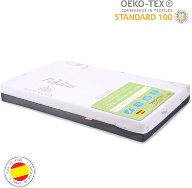 Міні-матрац PEKITAS для дитячих ліжок, 45 x 90 см, товщина 10 см, дихаючий, гібридний, двосторонній, двосторонній чохол, знімний, можна прати, жорсткий, захист від задухи, дитяче ліжечко