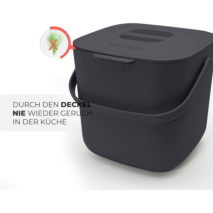 Контейнер для органічних відходів кухонний - 7 л - Компостний контейнер для щоденних органічних відходів - можна мити в посудомийн