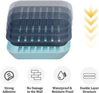 Мильниця з 4-х частин, мильниця з настінним кронштейном, для кухні та ванної кімнати, мильниця для мочалок з функцією зберігання в