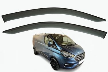 Комплект з 2 вітрових дефлекторів, сумісний з Ford Transit, підходить для Ford Tourneo Custom 2012, 2013, 2014, 2015, 2016, 2017, 2018, 2019, 2020, 2021, 2022, 2023