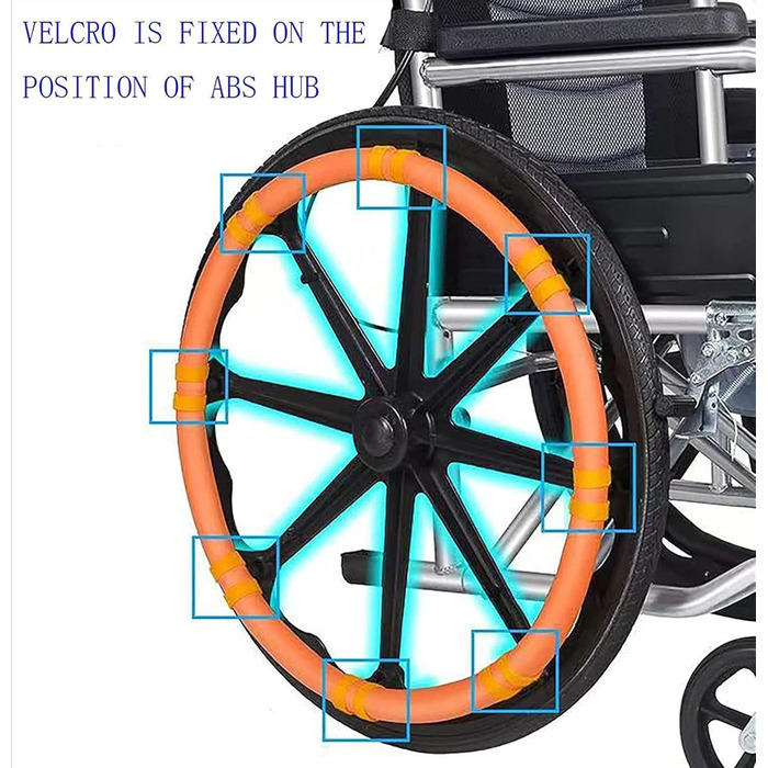 Чохли для інвалідних візків BAtlam, 1 пара, нековзкі, зносостійкі захисні кільце для заднього колеса для інвалідного візка, чохли для ручки для інвалідного візка, аксесуари для інвалідних візків B 24 дюйми