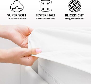 Джерсі Простирадло Приталений Простирадло Бавовна (Топпер 180-200х200 см, Білий) ТОППЕР 180-200х200 см Білий