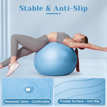 Комплект гімнастичного м&39яча 55/65/75 см та м&39яча для пілатесу 25 см м&39яч Pezzi з антилопним покриттям для вагітних, м&39яч для сидіння з антиковзким покриттям, м&39яч для балансування, м&39яч для йоги для дому, фітнесу та офісу, синій L 7525 см