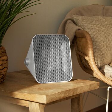 Настільний керамічний обігрівач Cecotec ReadyWarm 1500 Max, керамічний дизайн, білий, 1500 Вт, регульований термостат, 3 режими, площа обігріву 15 м, елегантний дизайн, безшумна робота, потрійна система безпеки, білий, 1500 Вт макс.