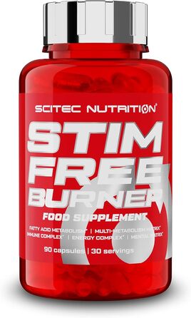 Капсули жироспалювач Scitec Nutrition Stim Free Burner з L-карнітином, CLA, HCA, холіном, амінокислотами, з додаванням вітамінів та мінералів, 90 капсул