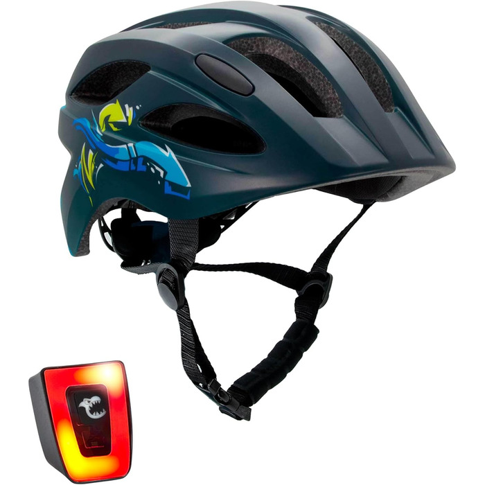 Велосипедний шолом дитячий 6-12 років для велосипеда, скейтборду, гірського велосипеда, роликових ковзанів Задній ліхтар, що перез