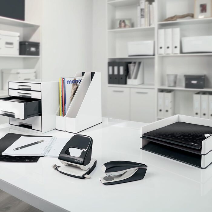 Лоток для листів Leitz A4, упаковка з 4 шт. , двоколірний дизайн, чорний/сірий, Duo Colour, 53610095 Білий / Чорний 4 шт. и