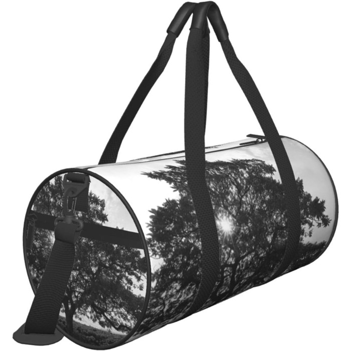Спортивна сумка, дорожня сумка, сумка для подорожей, сумка з принтом дерева, сумка на ніч, чорна, універсальний розмір