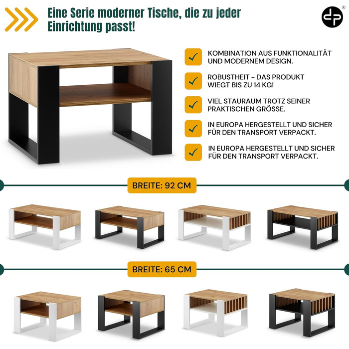 Журнальний столик для дивана Невеликий журнальний столик з чорного дуба з місцем для зберігання Сучасний журнальний столик Журнальний столик Невеликий столик Журнальний столик шириною 65 см Міцний журнальний столик з чорного дуба