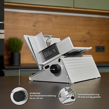 Електричний нарізувач їжі з ЕКО мотором, виробництво Німеччина, 3 black