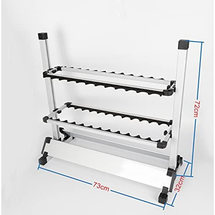 Підставка для вудки, тримач для вудки, підставка для вудки, тримач для вудки, підставка для вудки, підставки для вудки, портативний рибальський тримач на 24 вудки, алюмінієвий сплав, 73 см * 32,5 см * 72 см