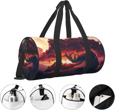 Спортивна сумка, дорожня сумка, сумка для подорожей, з принтом Ялинка, сумка на нічліг, чорна, універсальний розмір