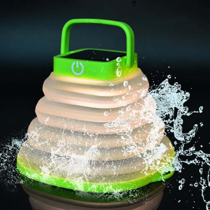 Портативний сонячний ліхтар із функцією заряджання через USB, складний світлодіодний ліхтар для кемпінгу та намету, призначений для використання на свіжому повітрі та в надзвичайних ситуаціях. Легкий та компактний, з практичною ручкою для підвішування.