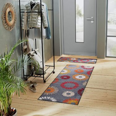 Килимок для дверей Erwin Mller Konz, килимок для збору бруду, килимок для очищення, теракота/сірий, розмір 75x120 см - нековзний, міцний, легко чиститься, підходить для підлоги з підігрівом. Терракота/сірий 75 x 120 см (прямокутний)