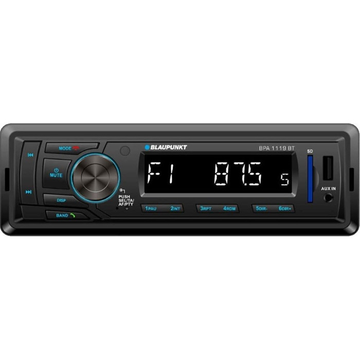 Автомагнітола Blaupunkt BPA1119BT, 1 DIN, Bluetooth, USB, чорний сингл