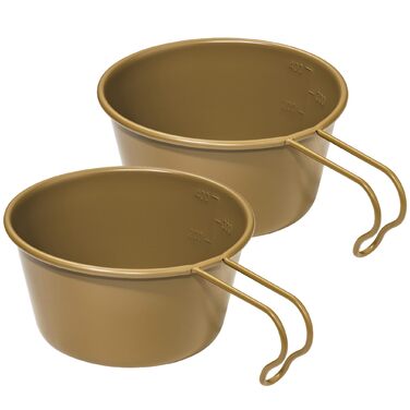 Миска Thous Winds Outdoor Sierra з нержавіючої сталі, 2 чашки Sierra 450 мл, чашка Sierra з підвісною ручкою, портативна, штабельована, легка миска для використання на свіжому повітрі, кемпінгу, походів - хакі