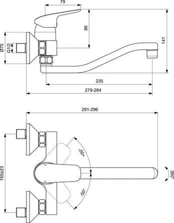 Одноважільний змішувач для раковини Ideal Standard Ceraflex B5128AA, хром