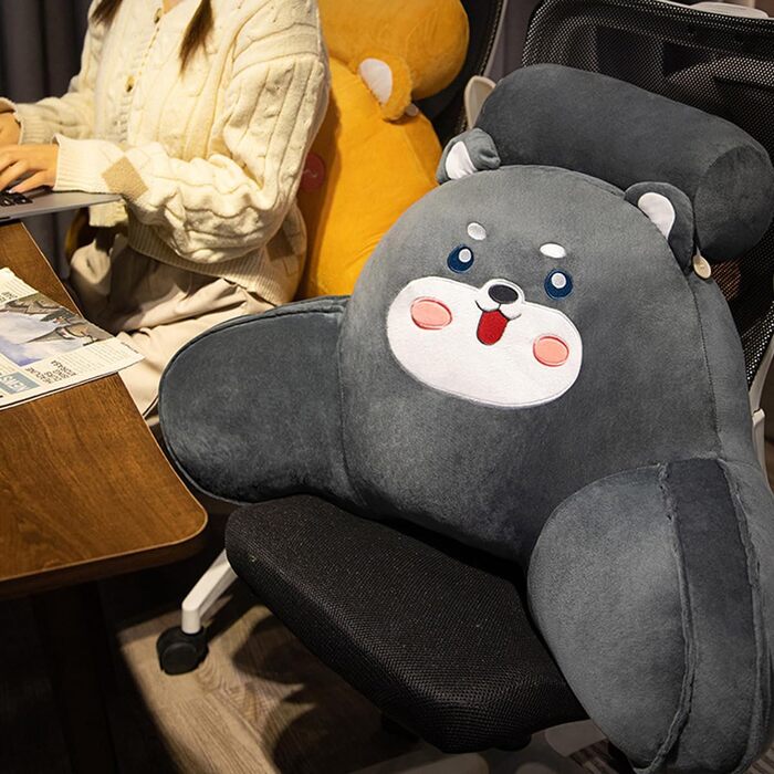 М&39яка подушка для читання, м&39яка подушка з підлокітниками для дорослих та дітей, спинка дивана, крісла, сидіння, гри перед телевізором, клиноподібна подушка з валиком для шиї (розмір 7550 см, колір чорний) 7550 см чорний