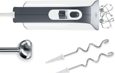 Ручний міксер Bosch Styline MFQ49300, 5 швидкостей, 2 віночки та гаки для тіста з нержавіючої сталі, спіральний кабель, 850 Вт, бі