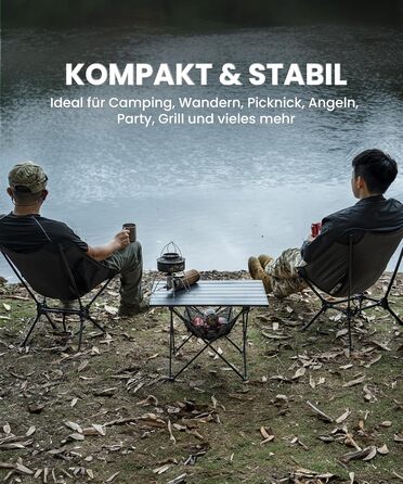 Стіл для кемпінгу OneTigris SWIFLY, алюмінієвий, складаний, маленький розкладний стіл, надлегкий портативний вуличний стіл, складний стіл, вантажопідйомність до 30 кг для використання на свіжому повітрі, для походів (56x40,5x39,5 см)