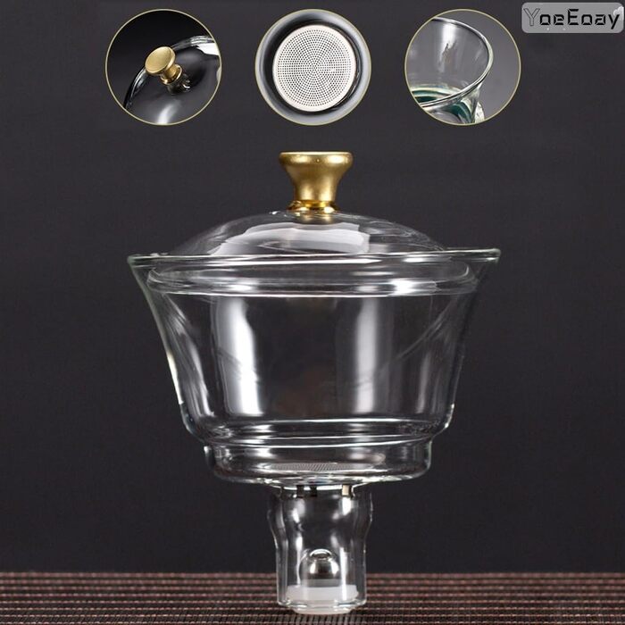 Набір для чаювання Золотий Дракон скляний чайник з магнітним фільтром та склянки, набір для ледачого чаювання в стилі кунг-фу, ідеальний подарунок для поціновувачів чаю