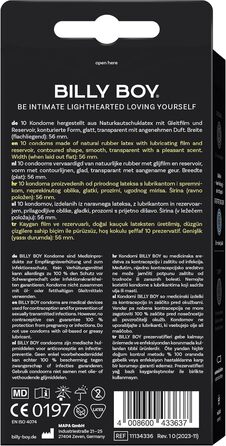Презервативи Billy Boy Viel Gefühl, 10 шт