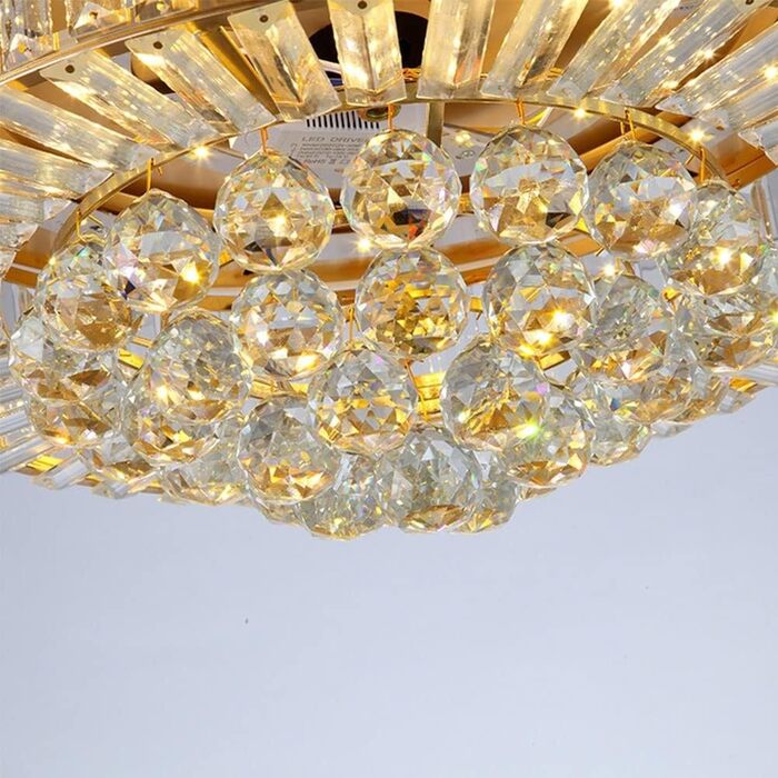 Тихий вентилятор лампа кришталевий стельовий вентилятор зі світлодіодним світлом висувні лопаті вентилятор люстра стельовий вентил