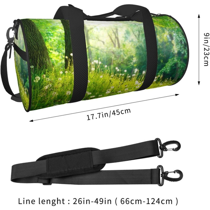 Спортивна сумка-мішок для подорожей та пляжу, з весняним природним принтом Краєвид, чорна, універсальний розмір, дорожня сумка