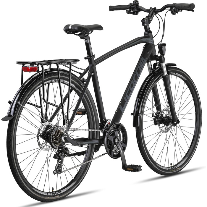 Велосипед Licorne Bike Premium Touring Trekking, 28-дюймова алюмінієва рама з дисковими гальмами, підходить для хлопчиків, дівчаток, жінок та чоловіків