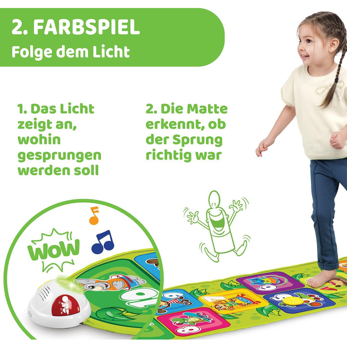 Електронний килимок для стрибків Chicco Jump & Fit, Інтерактивна гра зі світлом і звуком, Музичний килимок для дому, 2 режими гри,
