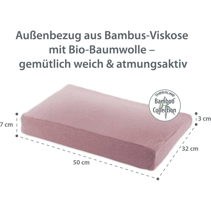 Дитяча подушка Theraline від 2 років, ергономічна подушка для сну та подушка для підтримки шиї, наповнювач з піни з пам'яттю та пе