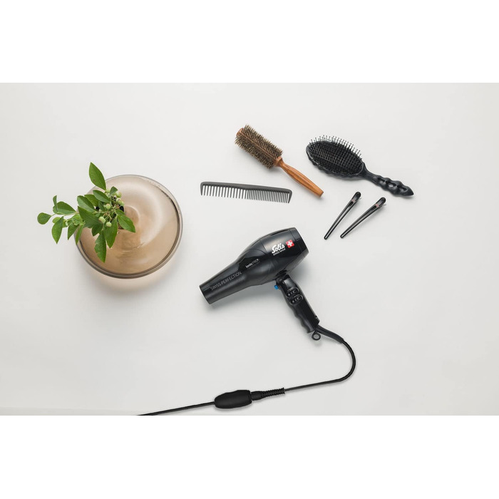 Іонний фен з технологією ionicPRO професійне сушіння та укладка обертовий на 360 кабель у комплекті насадка-концентратор чорний, 360 ionicPRO 440