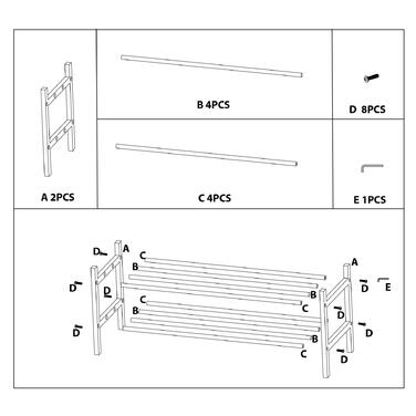 Полиця для взуття Casa Si Shoe Rack Bamboo (CS92307W04)