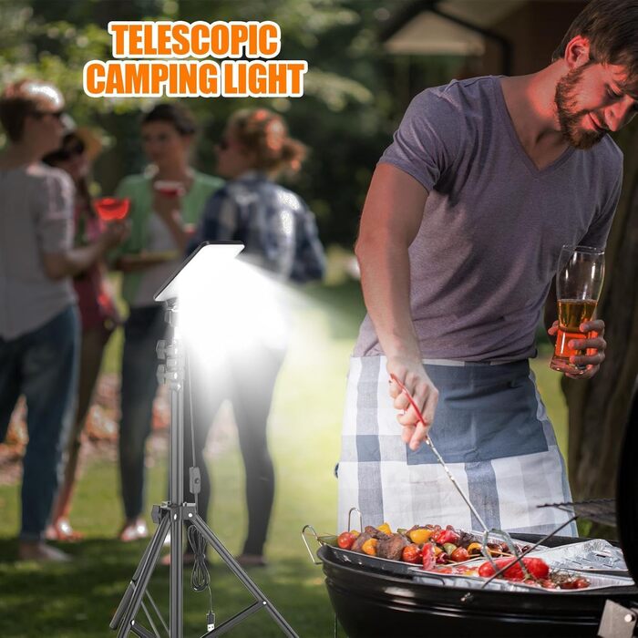Телескопічний світлодіодний кемпінговий ліхтар для вулиці ергономічний компактний торшер з підставкою, яскраве робоче світло для намету, гаража, патіо, тенту Багатоцільовий для використання на вулиці та в приміщенні