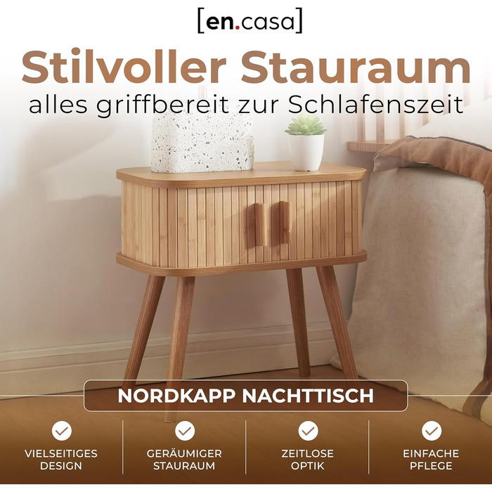 Приліжковий столик з 2 розсувними дверцятами Бамбуковий приліжковий столик з дерев&39яними ніжками 48 x 30 x 45 см