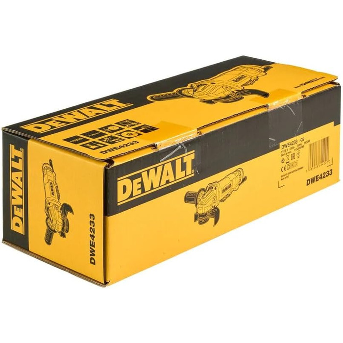 Кутова шліфувальна машина Dewalt 125 мм DWE4233 (1400 Вт, шпиндель Ø M14, обмотка двигуна захищена епоксидною смолою, швидке регул
