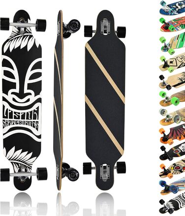 Лонгборд MAXOfit Mystic Deluxe 99 см клен + бамбук високоякісна дека ABEC-9 78A колеса різні дизайни для початківців та профі drop-through freeride cruiser повний компліт оригінал Німеччина 2025