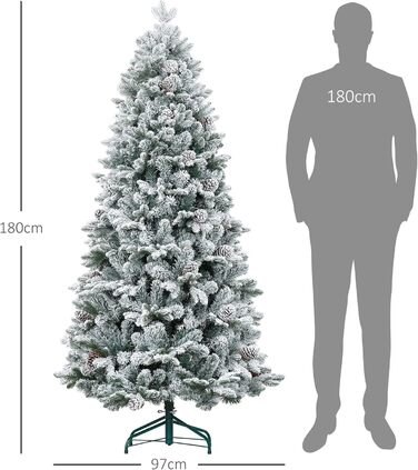 Штучна ялинка зі снігом 183 см HOMCOM