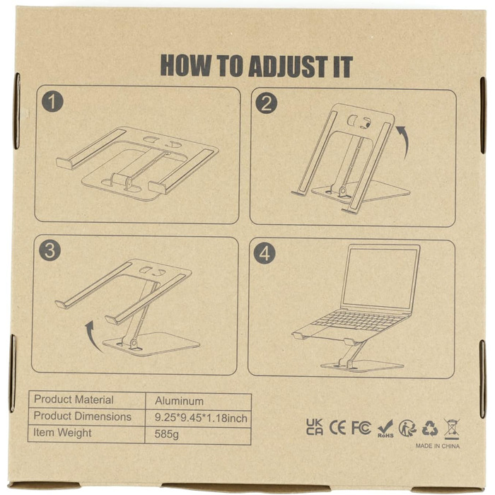 Підставка для ноутбука Babacom з регульованою висотою, складна підставка для ноутбука з алюмінієвого сплаву Ергономічна вентильова