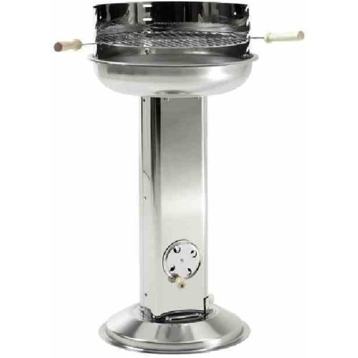 Колонний гриль на вугіллі GrillChef by LANDMANN хромована решітка, емальована решітка для вугілля робоча висота 72,5 см нержавіюча