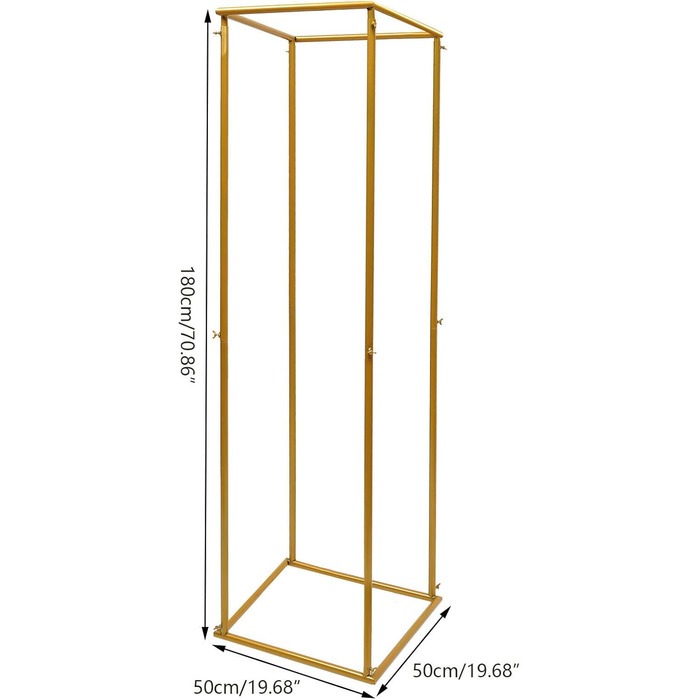 Золота весільна ваза Металева ваза для квітів Основа вази 180 см Прямокутні весільні прикраси Колона підставка для квітів Геометрична підставка для квітів П'єдестал Прикраса столу для вечірки Весільний декор