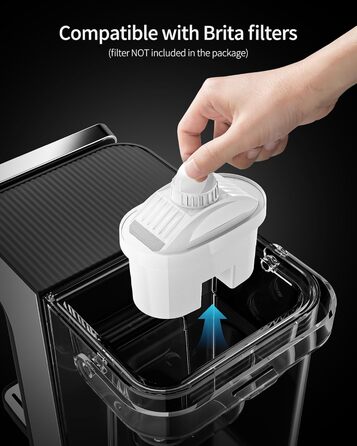 Диспенсер для гарячої води ZACHVO KEI906 (без фільтра) - 2600W швидкий нагрів, 4 температурні рівні, 5 об&39ємів води, ємність для води 3 л, компактний для кухні, офісу та дому, чорний