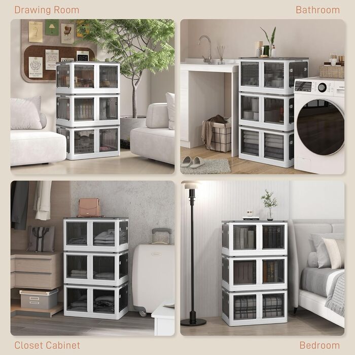 Штабельовані контейнери для зберігання з кришкою, розбірна шафа-органайзер для зберігання, пластикові висувні ящики на колесах з 5