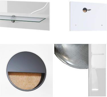 Настінна полиця Vladon Bari, зроблена в Німеччині, глянцевого чорного кольору - Сучасна плаваюча полиця (146 x 20 x 19 см) 146 см Глянцевий чорний колір