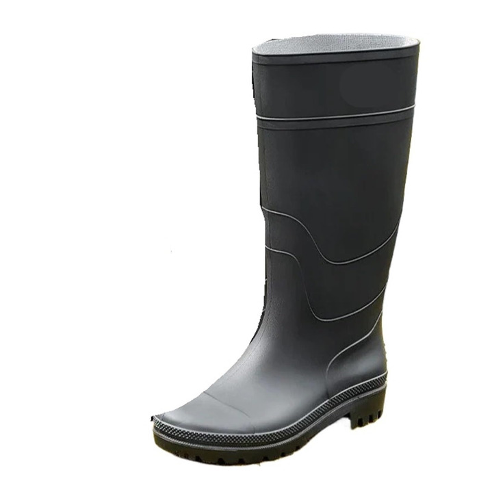 Чоловічі водонепроникні гумові чоботи з ПВХ, без шнурків, нековзні гумові чоботи з широким носком, грязезахисне взуття для дорослих, розмір 43 EU, чорні