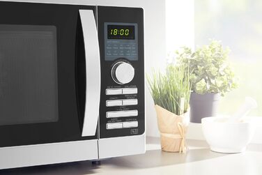 Мікрохвильова піч Sharp R843INW 4-в-1 з гарячим повітрям, грилем і конвекцією/ 25 л/ 800 Вт/ 1000 Вт інфрачервоний гриль/ 2500 конвекція/ 10 автоматичних програм/ програма для піци/ металевий поворотний стіл (30 см)/ срібло Одинарний