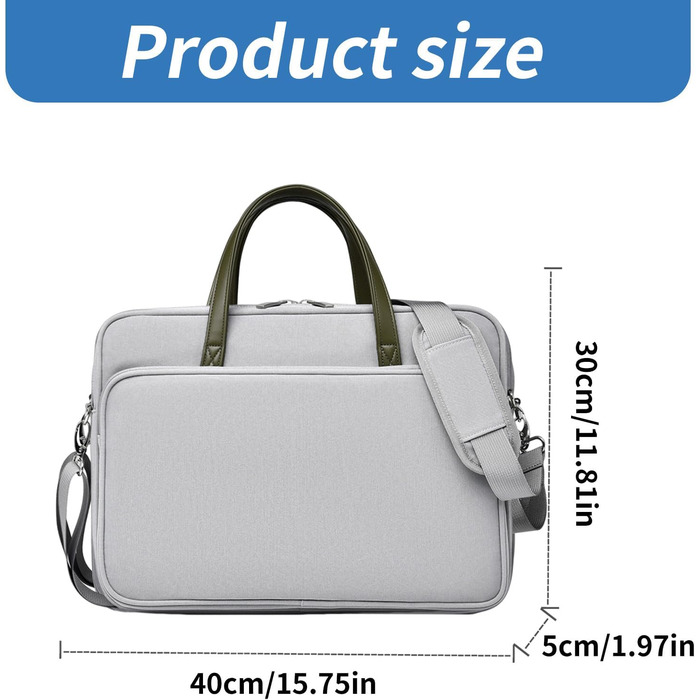 Чохол для ноутбука з плечовим ременем для ноутбуків діагоналлю 40,6 см (16 дюймів), містка ділова сумка для подорожей та поїздок н