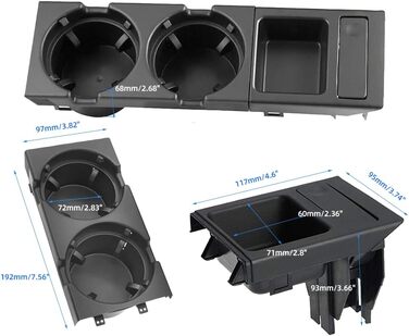 Підстаканник Geloo E46 для центральної консолі підставка для чашки подвійна підставка для чашки монетниця 51168217953 для B-M-W E46 3 серії E46 316i 318d 318i 320d 320i 323i 325i 325xi 328i 330d 330i M3 Black