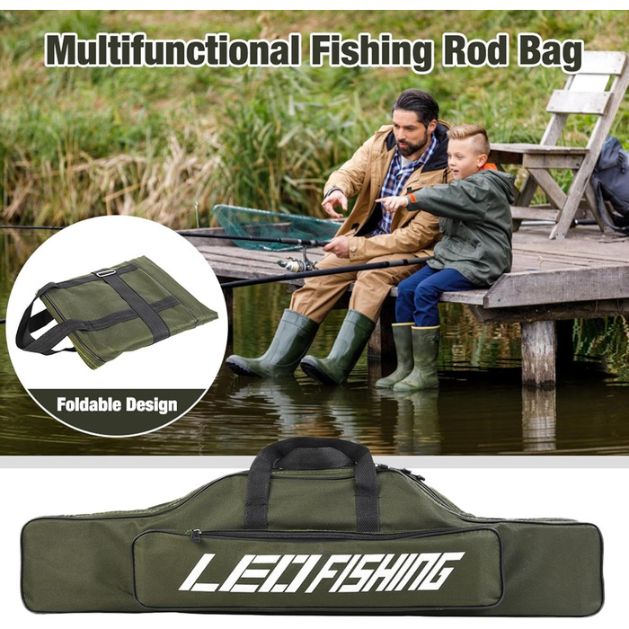 Портативна сумка для риболовлі, сумка для вудки, складна сумка для вудки 80 см, водонепроникна сумка для вудки, сумка для риболовлі на відкритому повітрі, сумка для котушок, сумка для зберігання рибальських снастей, дорожня сумка для риболовлі, органайзер
